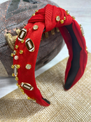 Red Football Glam Headband