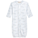 Tiny Storks Boy Printed Convertible Gown w/ Piping