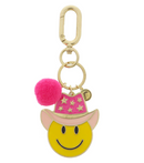 Cowgirl Happy Face Keychain | Pink Cowboy Hat Smiley Backpack Charm | Bossier City, LA