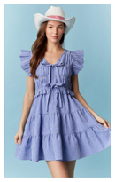 Tween Blue Gingham Ruffle Tiered Dress | Southern Spring & Rodeo Style – Bossier City Boutique