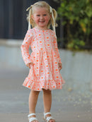 Halloween Thanksgiving Pumpkin Bow Pocket Girls Dress