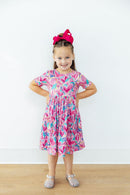 Sweetheart Scribble S/S Pocket Twirl Dress