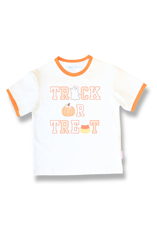Trick-or-Treat Halloween Bow T-Shirt (Girls)