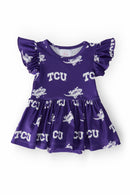 TCU Purple Frog Flutter Twirl Bodysuit