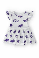 TCU White Frog Flutter Twirl Bodysuit