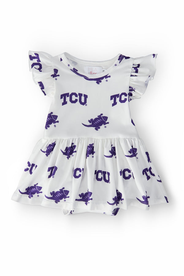 TCU White Frog Flutter Twirl Bodysuit