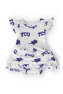 TCU White Frog Flutter Twirl Bodysuit