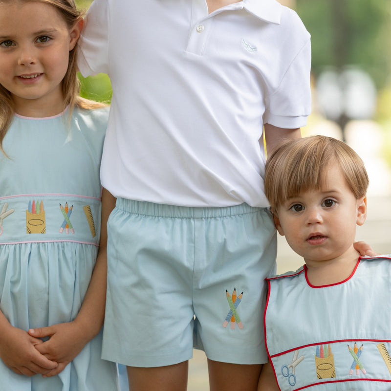 Liam Shorts with Back to School Embroidery