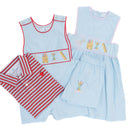 Match Point Polo in Rhode Island Red & Narragansett Navy Stripe