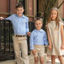 Isabel Dress in King's Way Khaki Corduroy