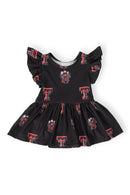 Texas Tech Black Raider Red Flutter Twirl Bodysuit