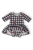 Texas Tech Plaid Raider Red 3/4 Sleeve Twirl Bodysuit