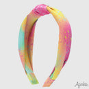 Top Knot Headband in Tie Dye Glow