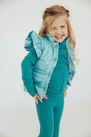 Turquoise Dot Puffer Vest