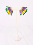 Fernie Metal Fan Earring MARDI GRAS