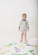 Throw Me Something Mister! Mardi Gras Striped Boys Polo Romper