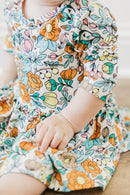 Vintage Vibes 3/4 Sleeve Twirl Bodysuit