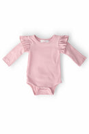 Vintage Pink L/S Flutter Bodysuit