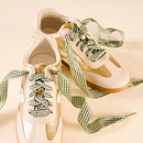 Gingham Green Step It Up Shoelaces | Boutique Sneaker Laces