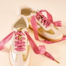 Gingham Red Step It Up Shoelaces | Boutique Sneaker Laces