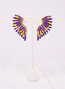 Farrell Metal Fan Earring PURPLE YELLOW