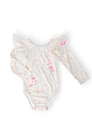 Whimsical Wildflowers L/S Flutter Sleeve Leotard