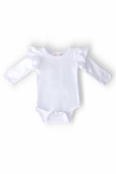 White L/S Flutter Bodysuit