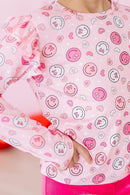 SALE You Make Me Happy L/S Ruffle Tee