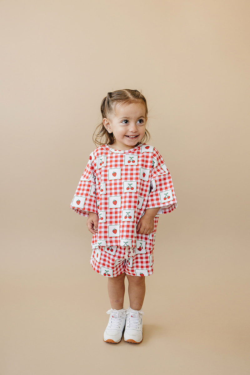 Shorts Set | Strawberry Gingham