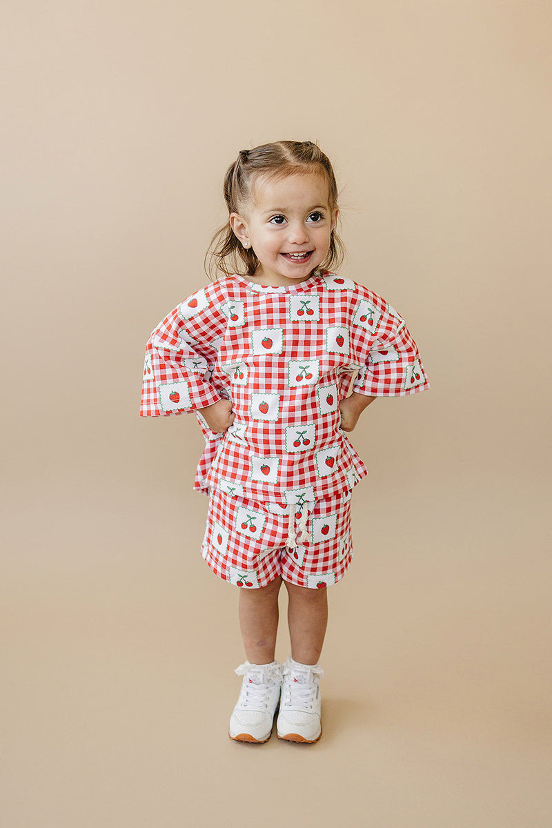 Shorts Set | Strawberry Gingham