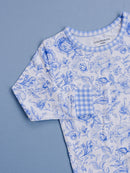 Bamboo Two Piece Set | Blue Flowers