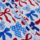 Bamboo Shorty Romper  | Red-White & Bows