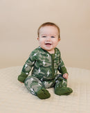 Bamboo Zip Romper | Green Camo Bolts