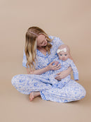 Bamboo Zip Romper | Blue Flowers