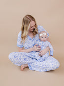 Bamboo Women's Pajamas| Blue Flowers