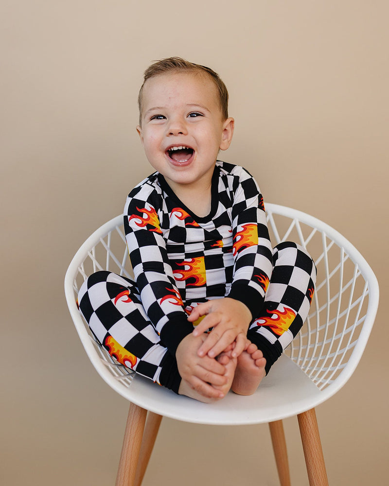 Bamboo Two Piece Set | Checker Blaze