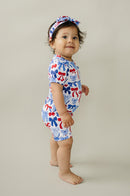 Bamboo Shorts Set | Red-White & Bows