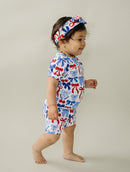 Bamboo Shorts Set | Red-White & Bows
