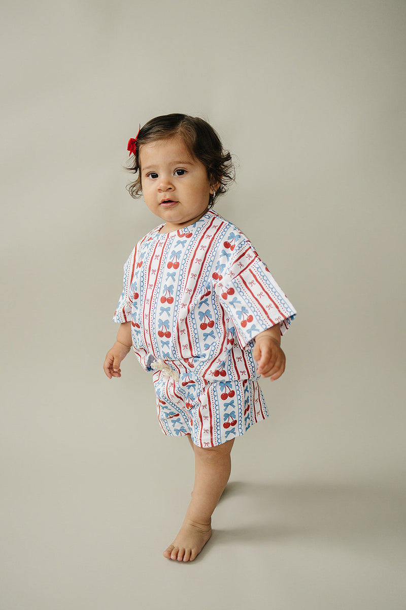 Shorts Set | Cherries & Stripes