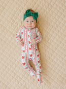 Bamboo Zip Romper | Retro Candy Cane