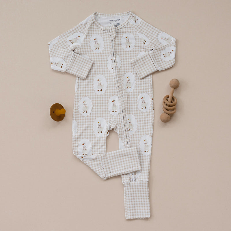 Bamboo Zip Romper | Gingham & Goose