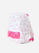 Pink Bow & Floral Ruffle Backpack | Girls School Backpack | Boutique Book Bag