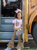 Animal Print Double Ruffle Bell Bottoms