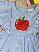Apple Flutter Sleeve Top & Ruffle Shorts Set | Girls Back to School Outfit