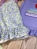 Apple Stack Ruffle Shorts Set | Girls Back to School Outfit
