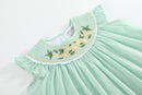 Aqua Daisy Smocked Bishop Dress
