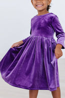 SALE Purple Velvet Twirl Dress