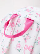 Pink Bow & Floral Ruffle Backpack | Girls School Backpack | Boutique Book Bag