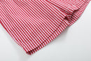 Baseball Smocked Shirt and Red Gingham Shorts Set
