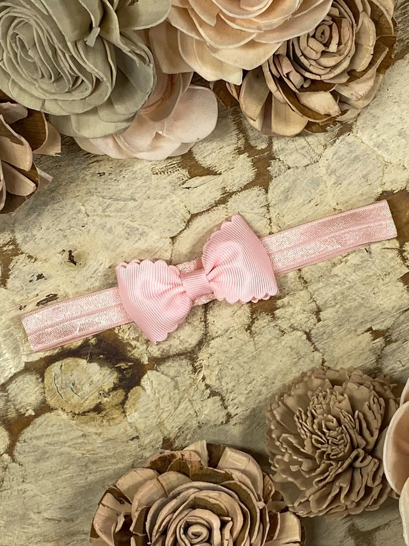 Bitty Scalloped Bow - Headband - 2.5"